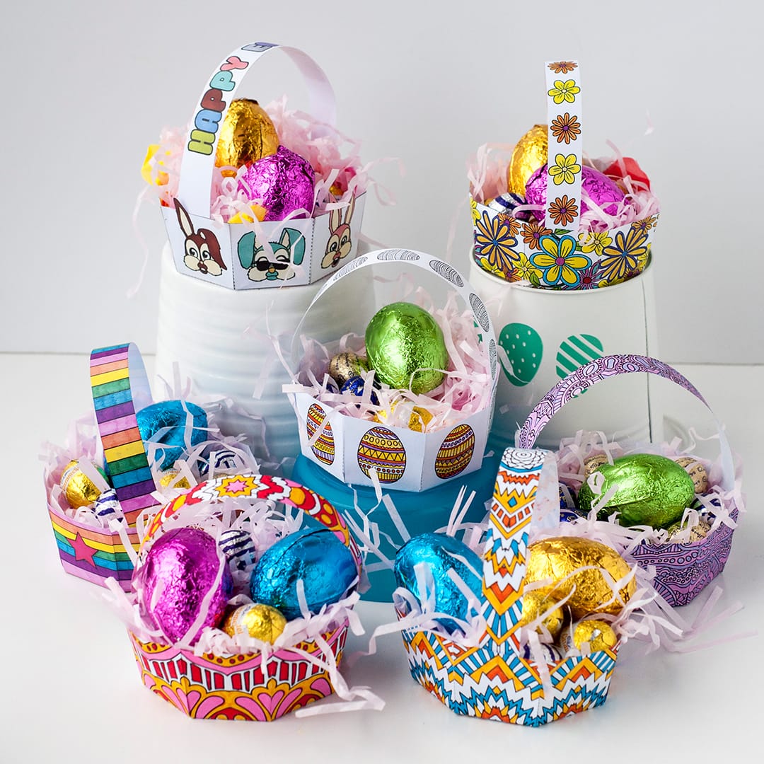 easter eggs in a basket