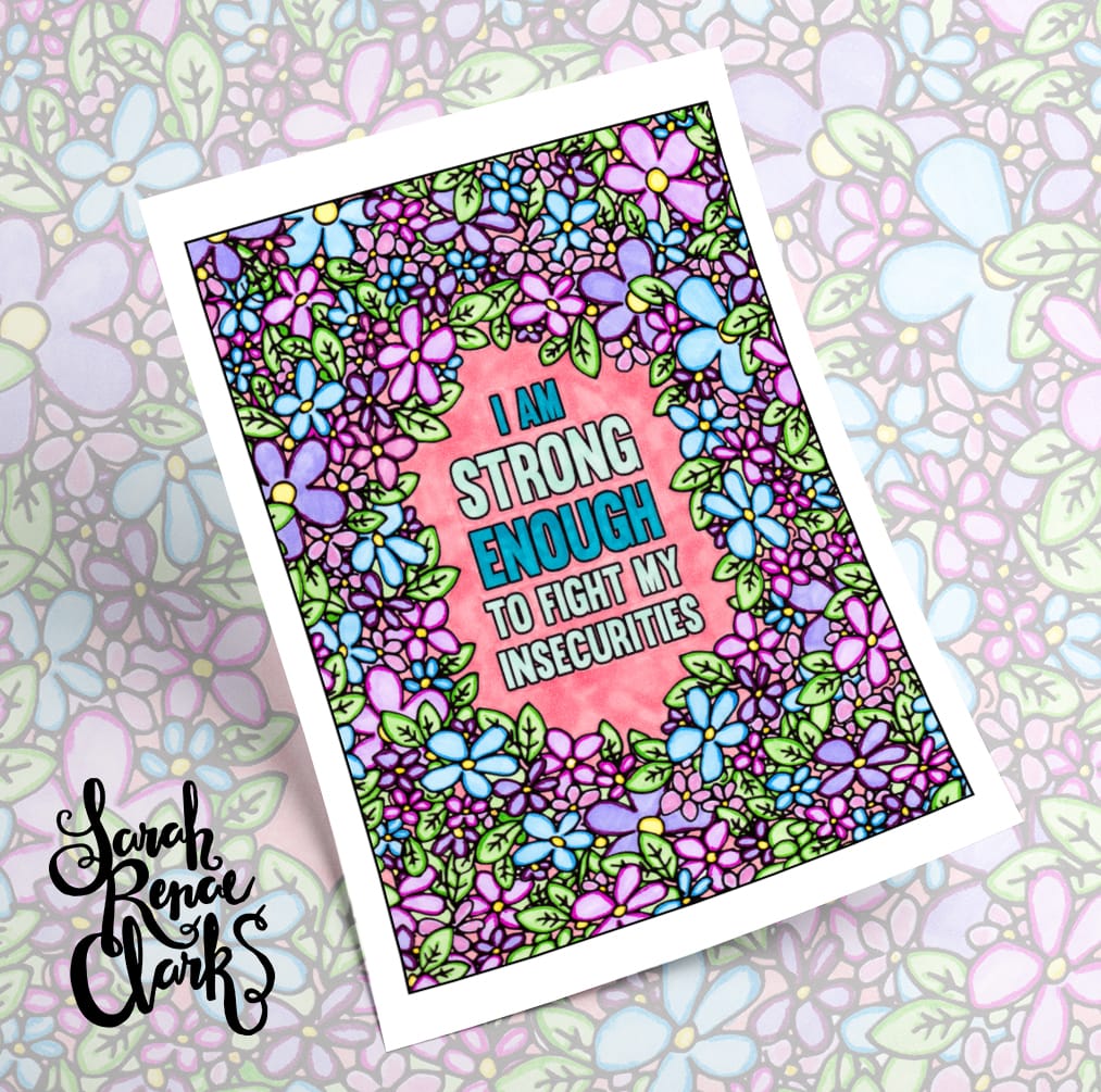 A Year of Coloring Affirmations for New Mothers. Colored by Amber Brooks