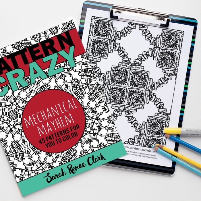 Pattern Crazy Mechanical Mayhem adult coloring book