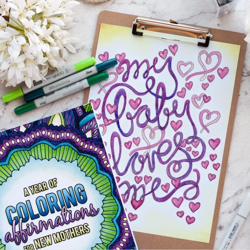 Free printable coloring page for adult - my baby loves me
