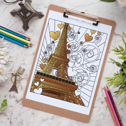 Paris Eiffel Tower Free Adult Coloring Page | Find more free coloring pages for grown ups, adult coloring books and printables at www.sarahrenaeclark.com