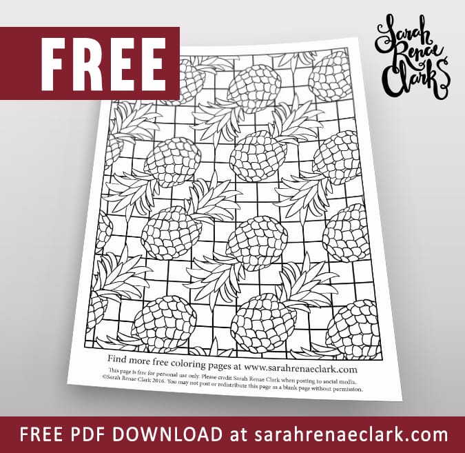 Download Be a Pineapple | Free Coloring Page - Sarah Renae Clark - Coloring Book Artist and Designer