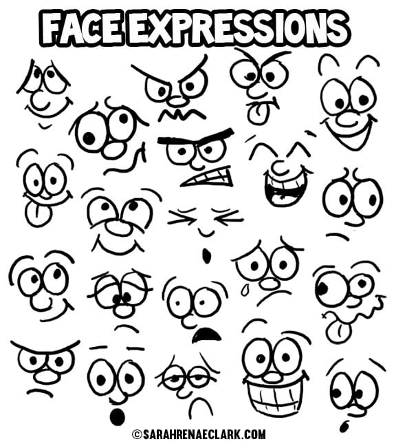 how to draw cartoon faces of people