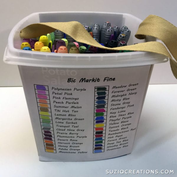 DIY Marker Tote Bin - 20 Clever Ways to Organize Your Coloring Supplies