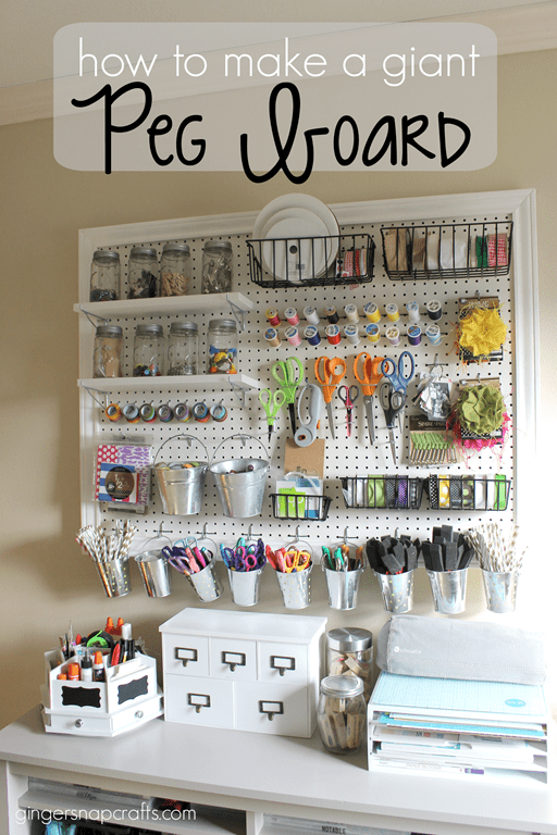 DIY Craft Peg Board - 20 Clever Ways to Organize Your Coloring Supplies