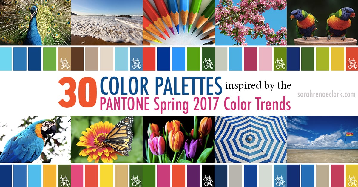 30 Color Palettes Inspired by the Pantone Spring 2017 Color Trends | See all 30 color schemes for inspiration at https://sarahrenaeclark.com