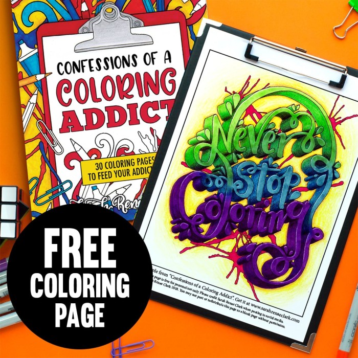 Free coloring page "Never Stop Coloring"