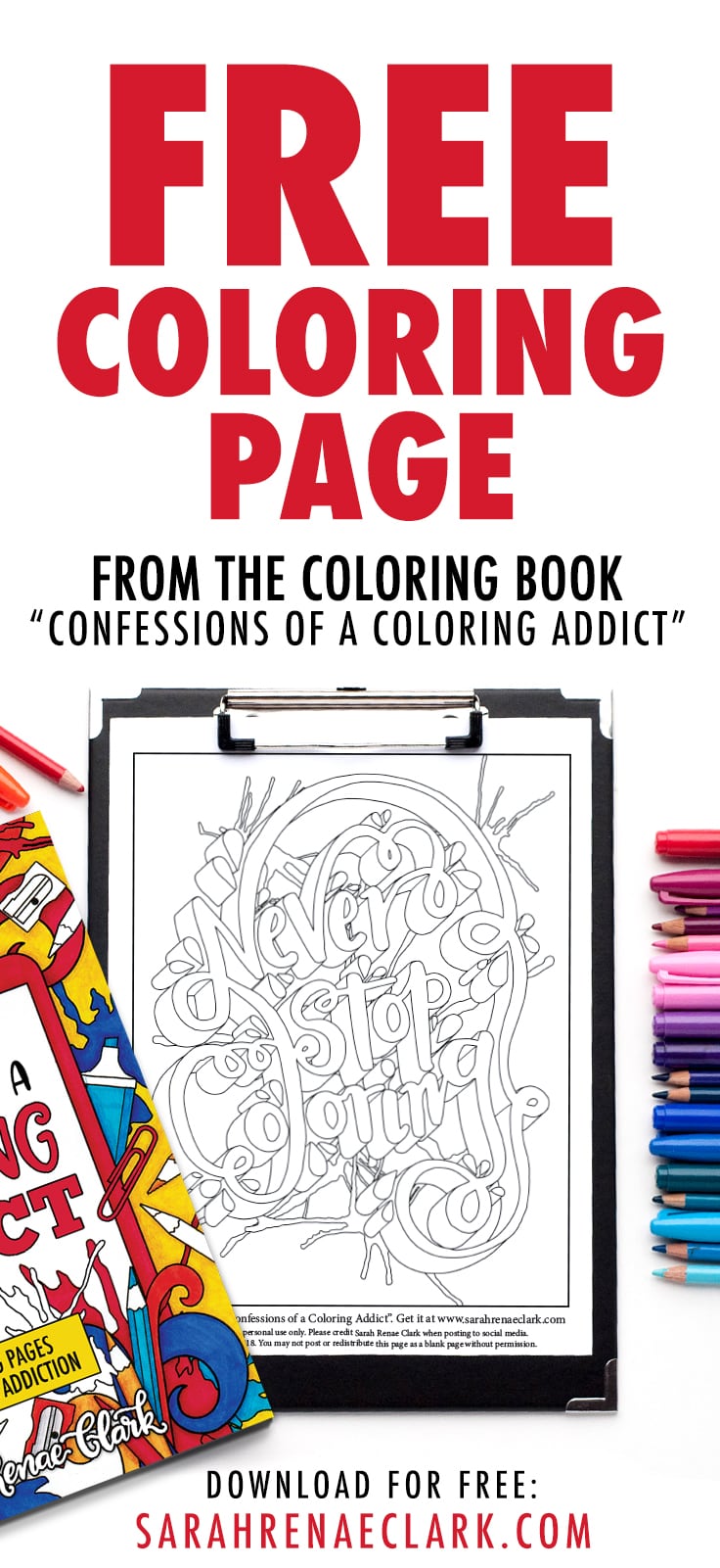 Free coloring page "Never Stop Coloring"