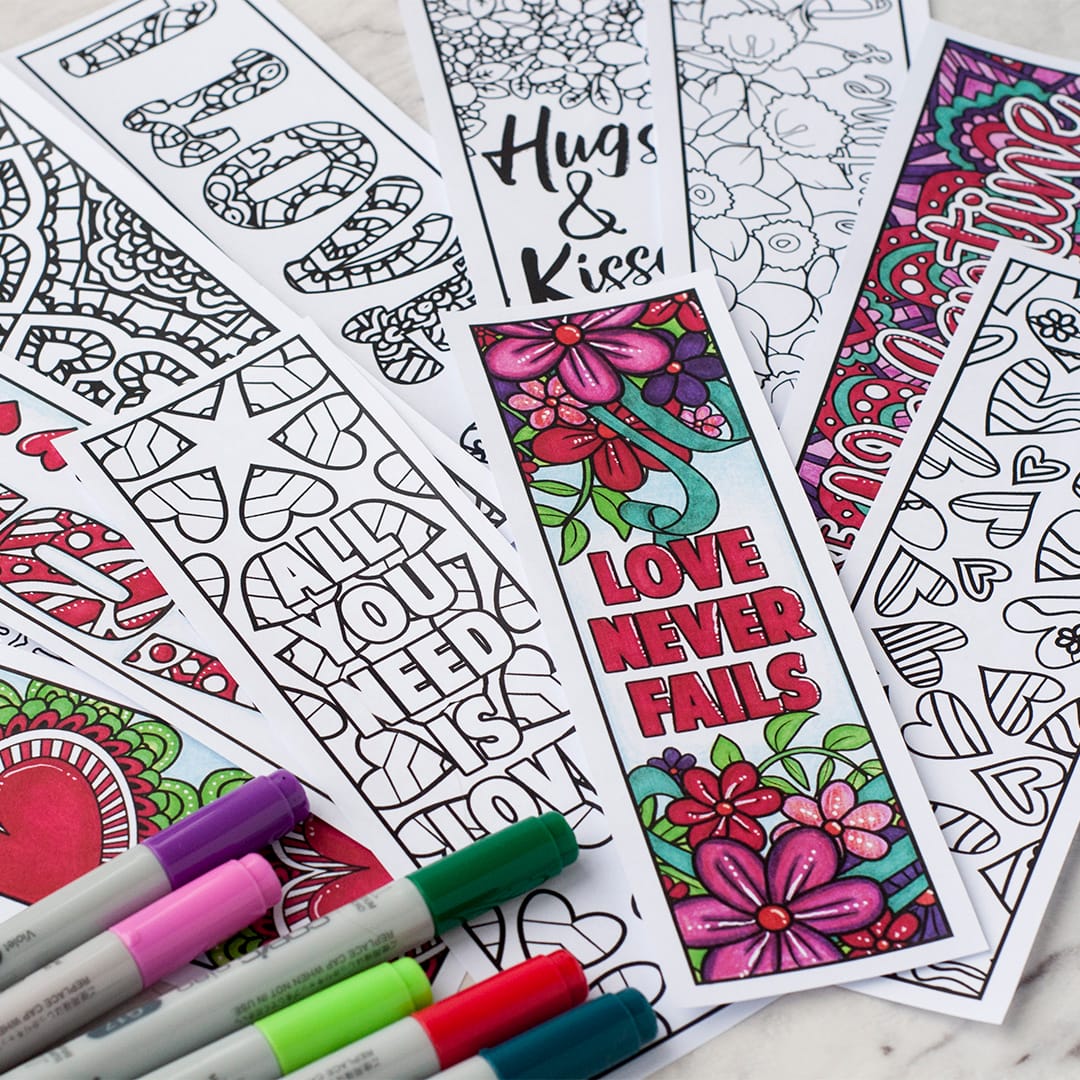 BEST VALUE 120 Valentines Bookmarks Coloring Pages: Instant Download Coloring  Book for Kids and Adult Valentines Bookmarks to Color 