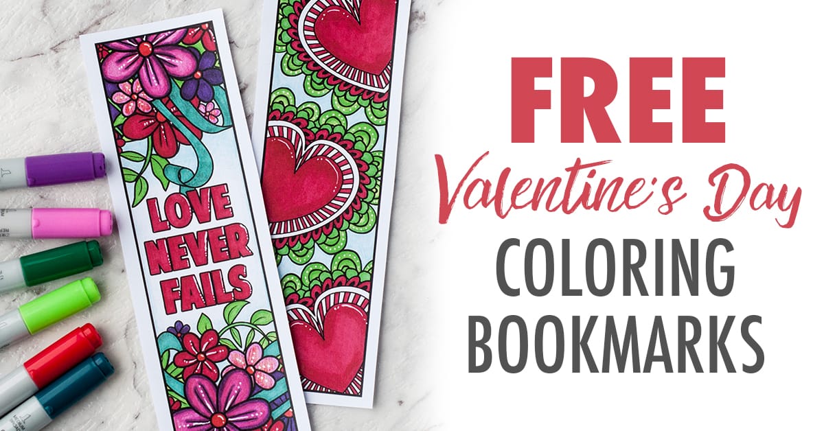 Free Printable Valentine s Day Coloring Bookmarks