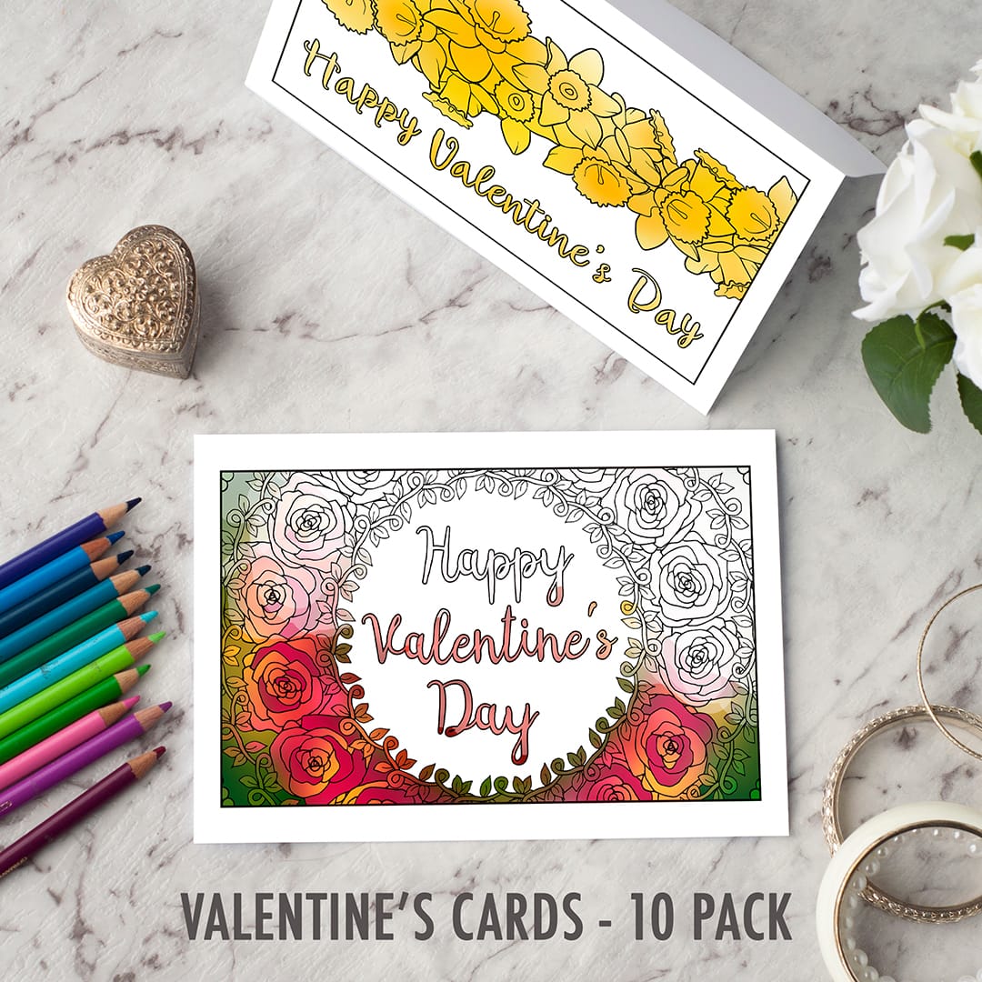 Valentine's Day Cards (Set of 10) - Sarah Renae Clark - Coloring Book  Artist and Designer