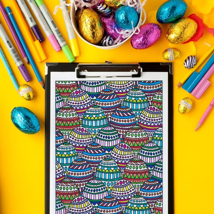 Easter eggs... yumm! Get this coloring page and other Easter printables from www.sarahrenaeclark.com