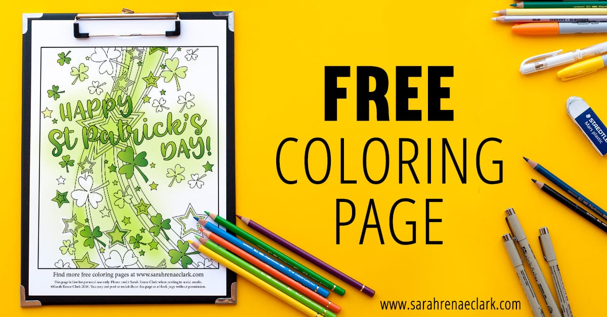 free st patrick's day coloring page  sarah renae clark