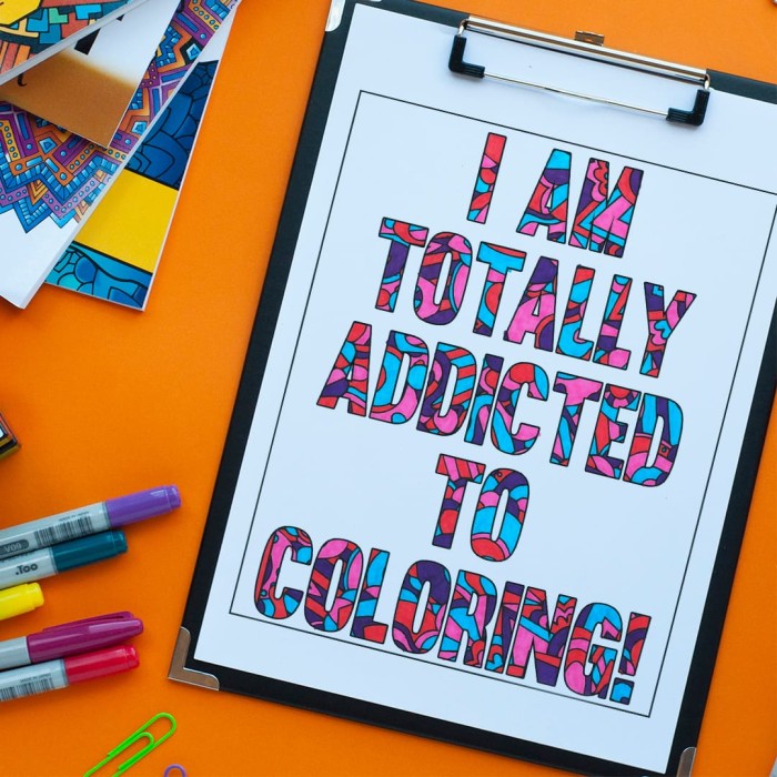 I am totally addicted to coloring - Free coloring page by Sarah Renae Clark | Get more free coloring pages for adults and kids at www.sarahrenaeclark.com