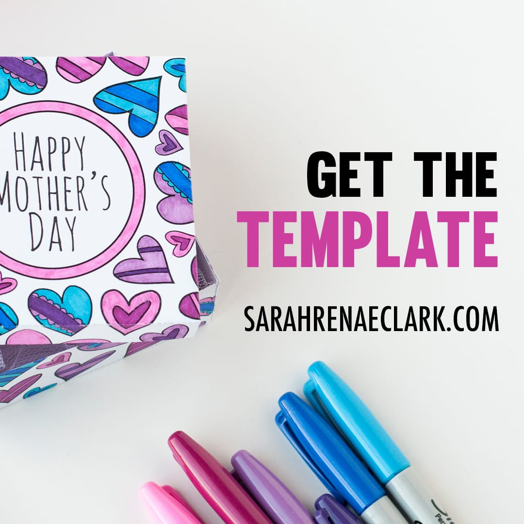 How to make a paper gift box for Mother's Day - Get the template at www.sarahrenaeclark.com