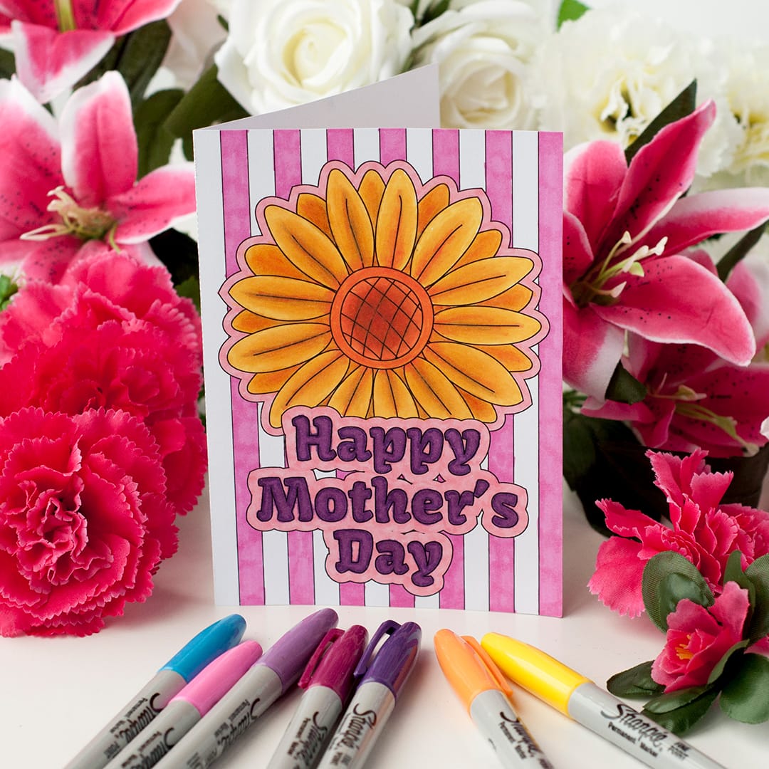 Mother's Day Coloring Cards 8 Pack Sarah Renae Clark