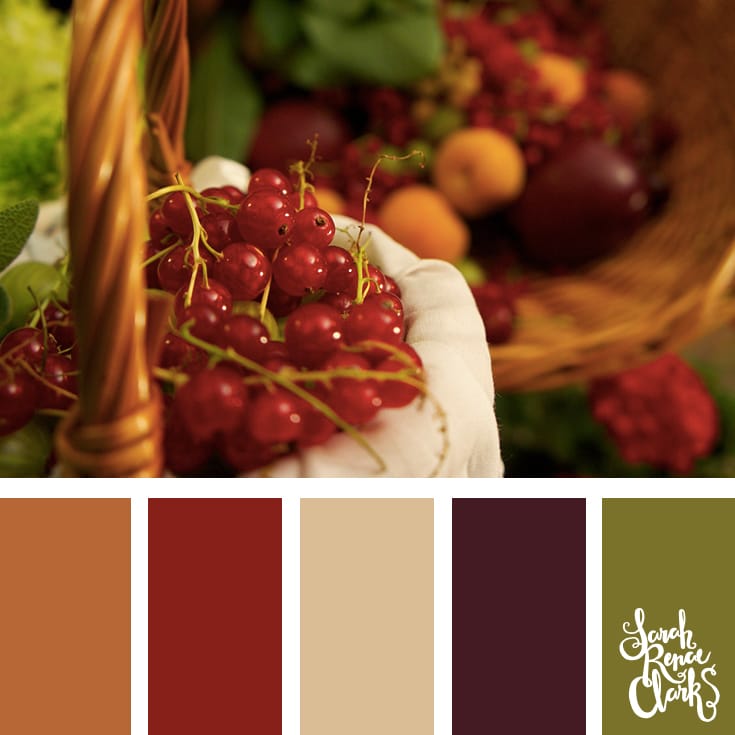 Autumn color Inspiration | Click for more color combinations and color palettes inspired by the Pantone Fall 2017 Color Trends, plus other coloring inspiration at http://sarahrenaeclark.com | Colour palettes, colour schemes, color therapy, mood board, color hue