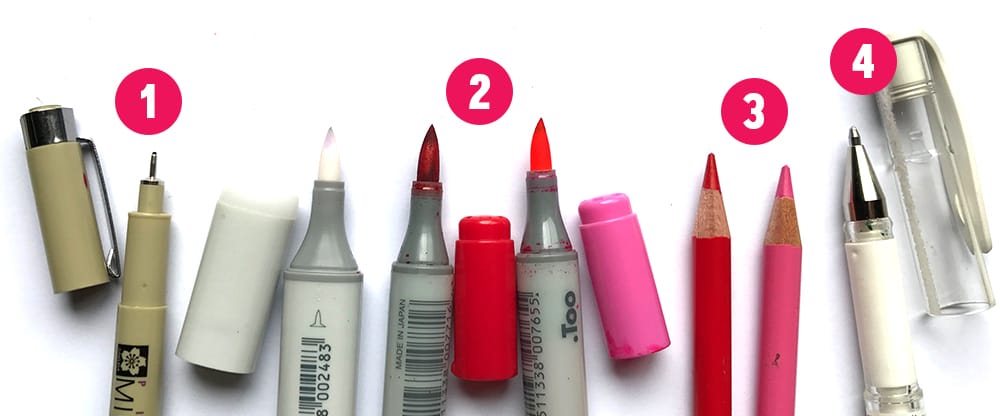 Draw a rose using these coloring tools - compare markers to pencils | www.sarahrenaeclark.com