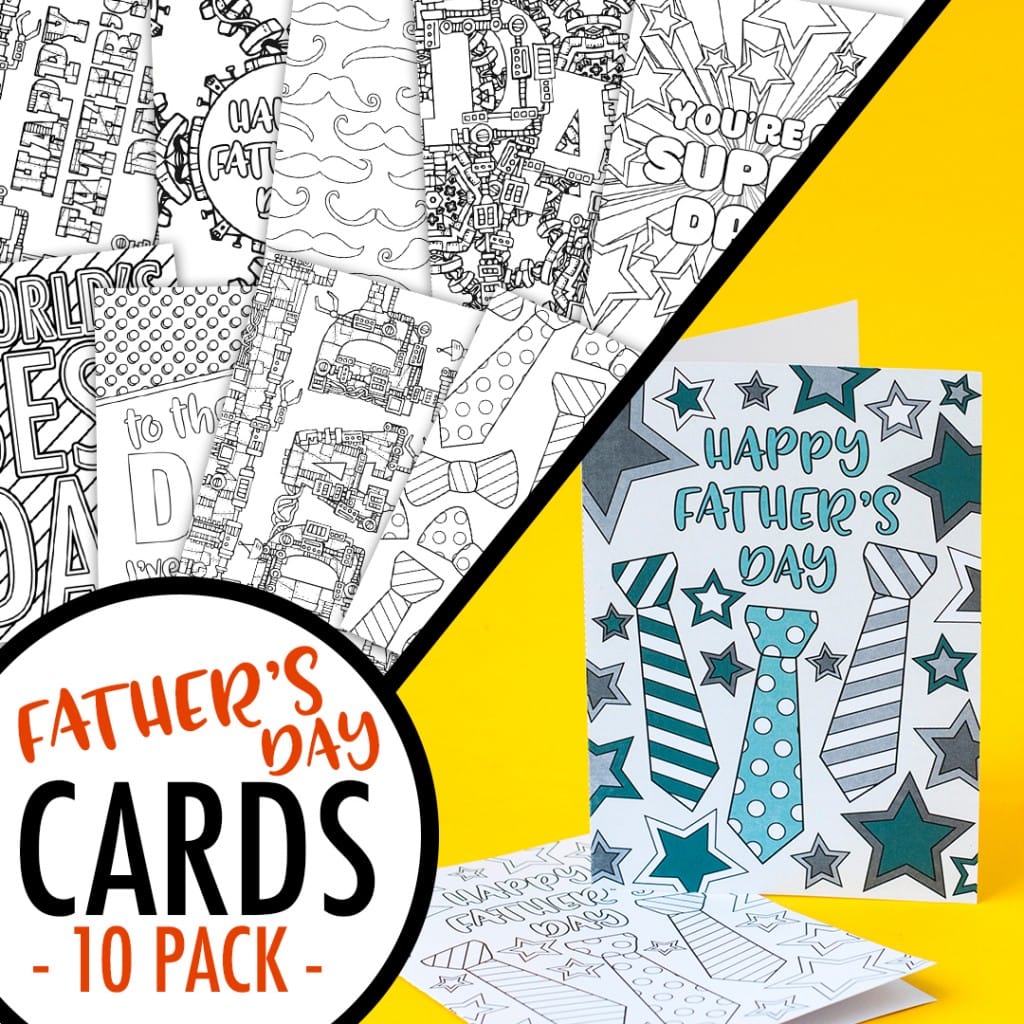 Download Father's Day Coloring Cards | 10 Pack - Sarah Renae Clark ...