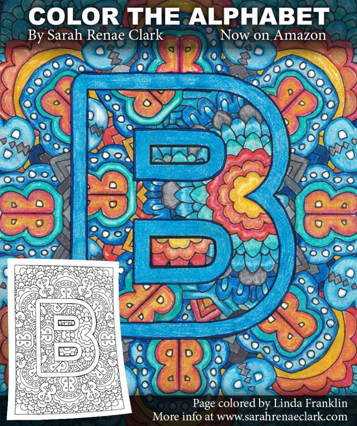 Alphabet coloring pages | Color the Alphabet Adult Coloring Book by Sarah Renae Clark | printable a-z coloring book