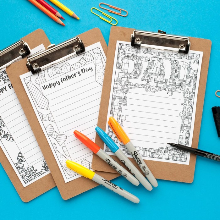 This Father’s Day printable stationery is perfect for a lovely letter to Dad this Father’s Day! | Find more Father’s Day printables and coloring pages at https://sarahrenaeclark.com/shop/cat/seasonal/fathers-day/