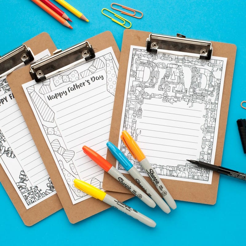 Download Father's Day Coloring Bundle | Printable Cards, Coupons ...