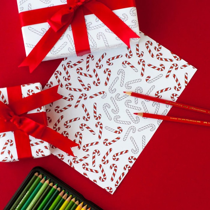DIY Christmas wrapping paper – 8 printable gift wrap templates for Christmas gift wrapping | Find more Christmas printable activities and coloring pages at www.sarahrenaeclark.com/christmas