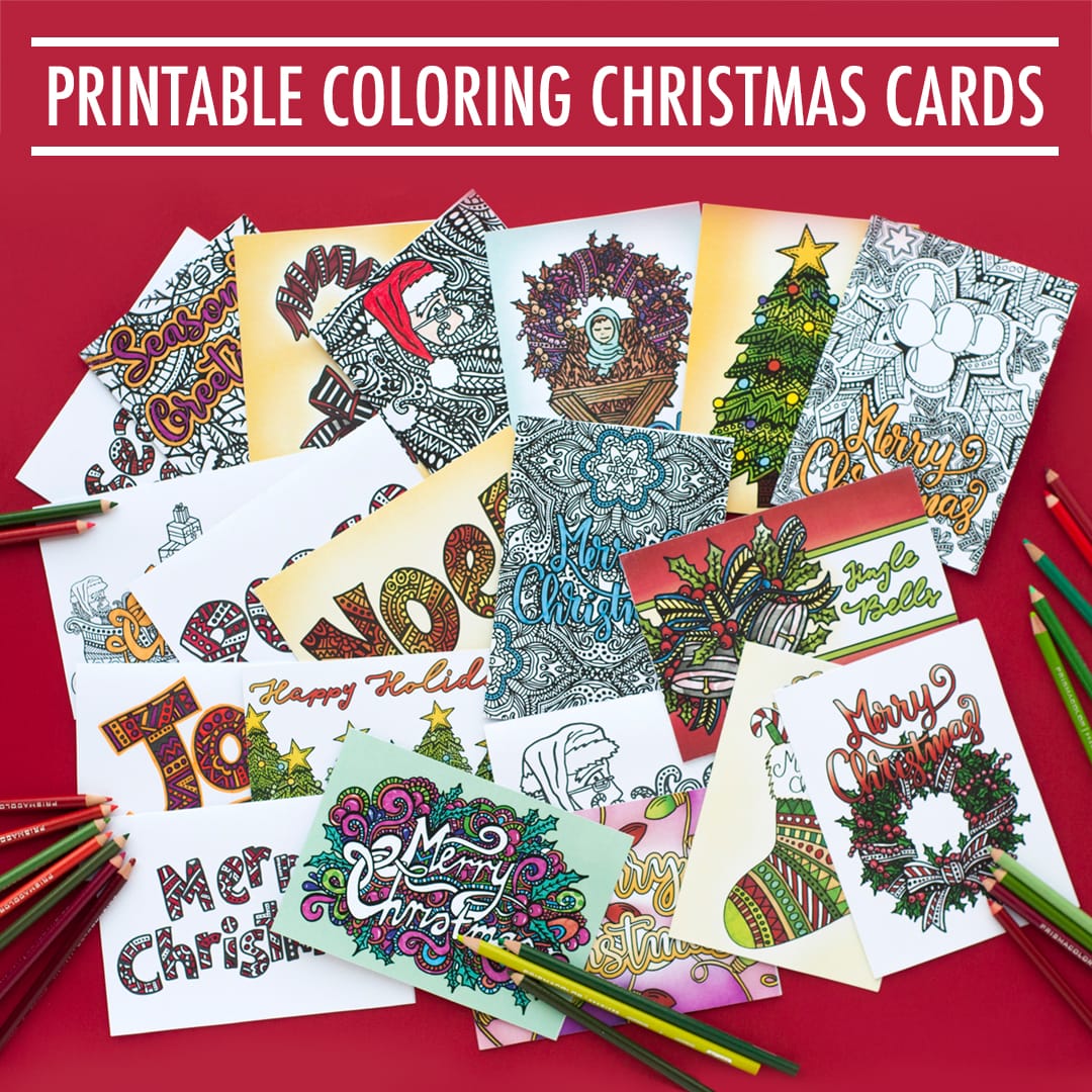 printable christmas cards to color