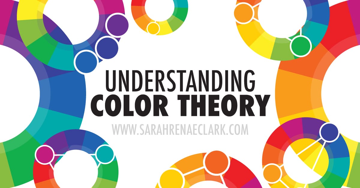 Learn about the color wheel, primary colors, secondary colors, tertiary colors and color harmonies with this handy guide. Read more at www.sarahrenaeclark.com #colortheory #color