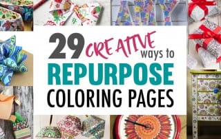 Not sure what to do with your finished coloring pages? Check out these 29 you can make with them! #coloringpage #crafts www.sarahrenaeclark.com