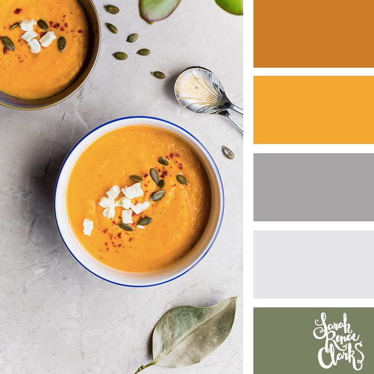 Warm winter soup // Winter Color Schemes // Click for more winter color combinations, mood boards and seasonal color palettes at http://sarahrenaeclark.com #color #colorscheme #colorinspiration