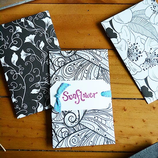 Make beautiful adult coloring seed packets