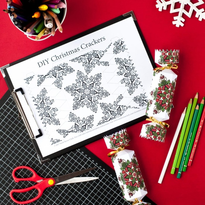 Make your own Christmas Crackers with this free printable cracker template! Find more Christmas printables at www.sarahrenaeclark.com/christmas