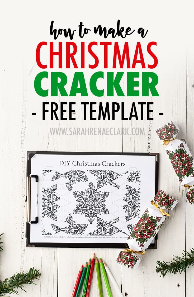 Learn how to make a DIY Christmas Cracker with this easy tutorial and free cracker template! www.sarahrenaeclark.com/christmas-cracker #christmas #printables #diychristmas #christmascracker