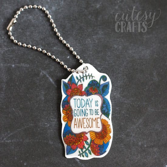 Turn your coloring pages into crafty keychains | Click to see all 29 creative ways to repurpose your coloring pages | #coloringpage #crafts www.sarahrenaeclark.com