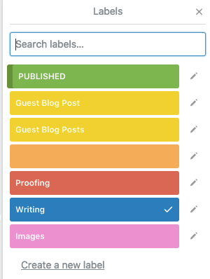 How to create a blog editorial calendar with Trello - labels