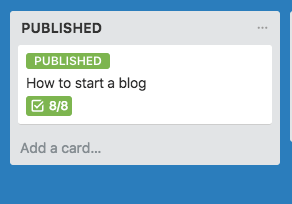 How to create a blog editorial calendar with Trello - blog cards