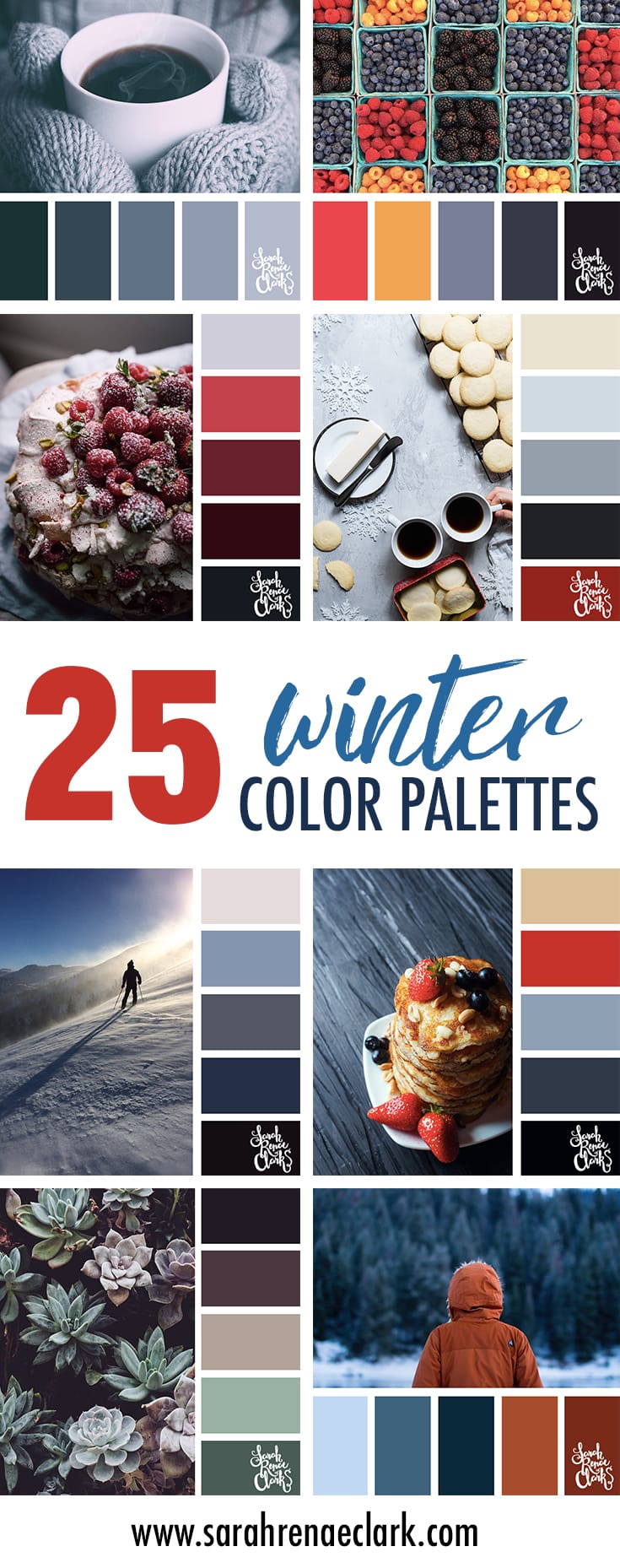 25 Winter Color Schemes | Click for more winter color combinations, mood boards and seasonal color palettes at http://sarahrenaeclark.com #color #colorscheme #colorinspiration