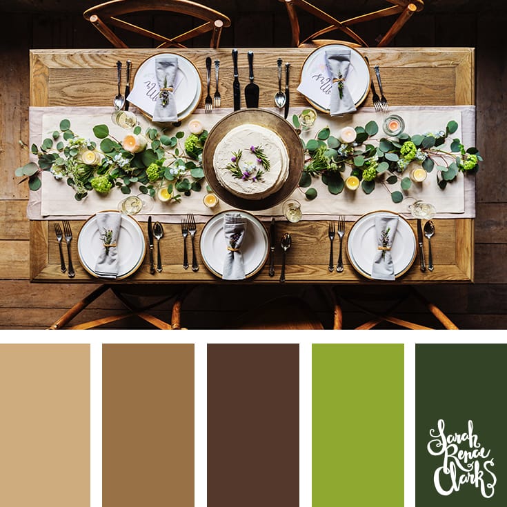 Christmas dinner hues // Christmas Color Schemes // Click for more Christmas color palettes, mood boards and color combinations at https://sarahrenaeclark.com #color #colorscheme #colorpalette