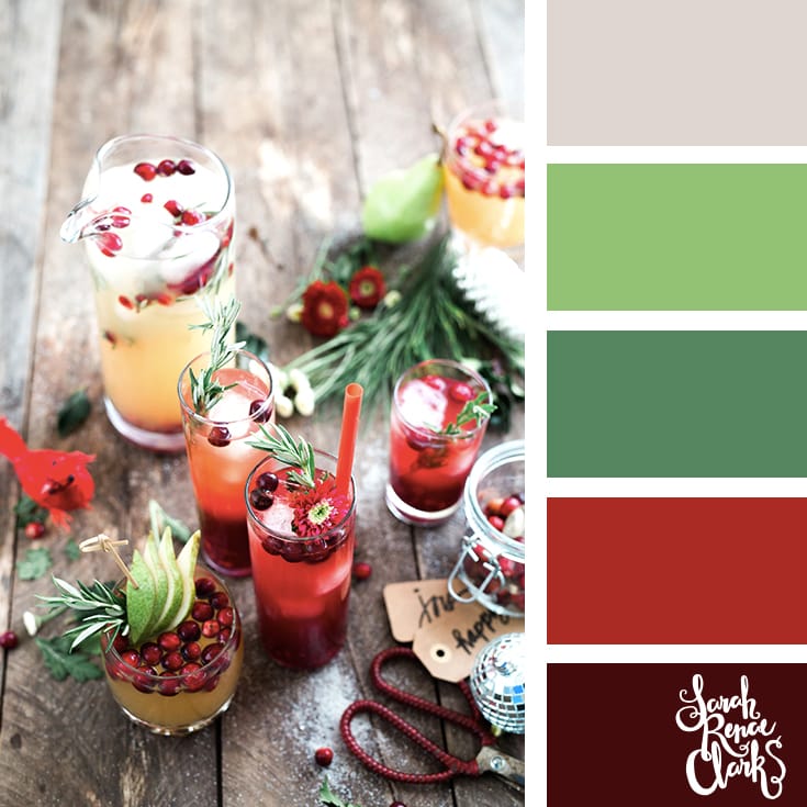 Christmas drinks // Christmas Color Schemes // Click for more Christmas color palettes, mood boards and color combinations at https://sarahrenaeclark.com #color #colorscheme #colorpalette