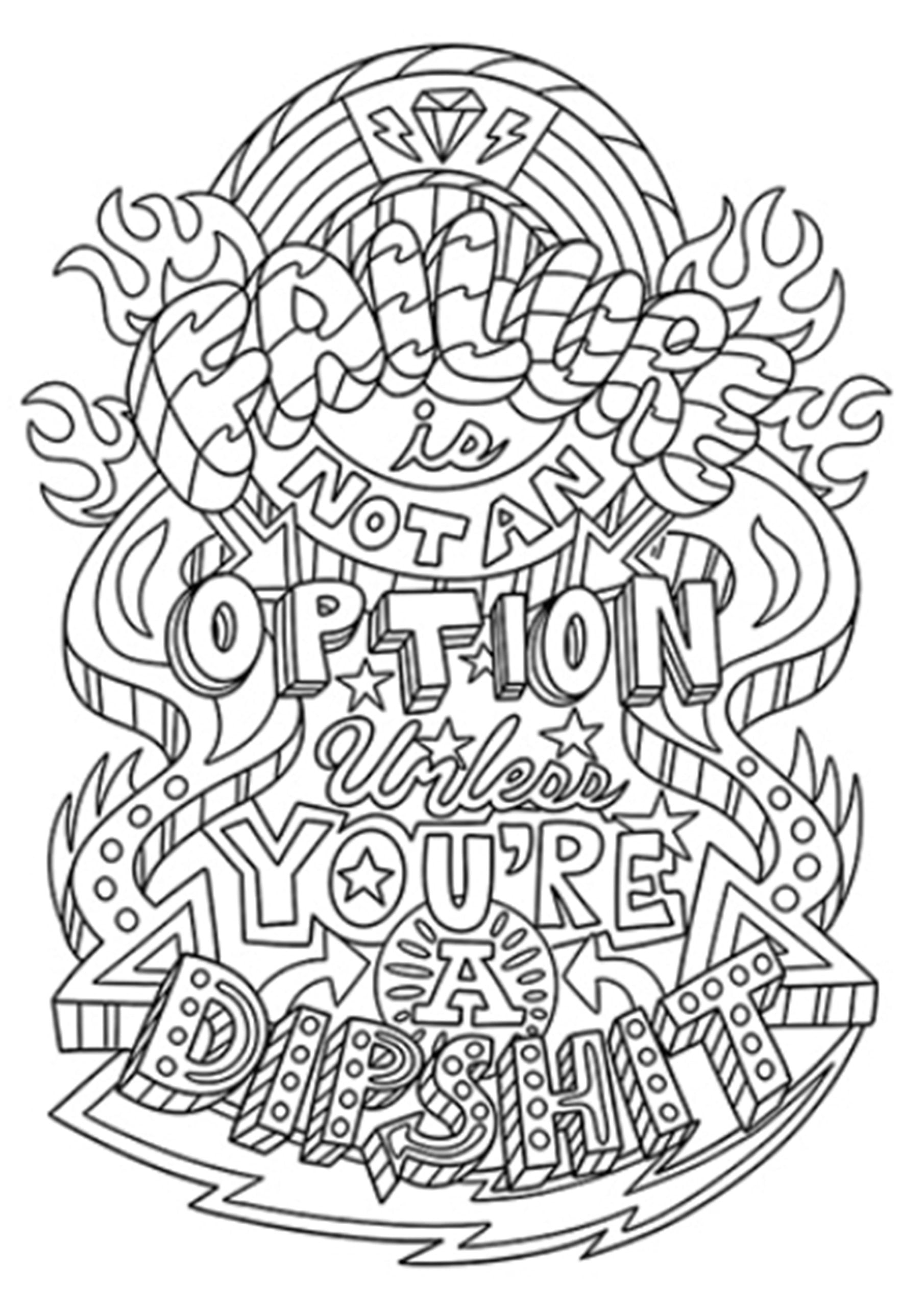 FREE Printable Coloring Pages for Adults with Swear Words!