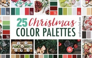 25 Christmas Color Palettes | Color schemes for all your Christmas craft projects! Click to see all 25 Christmas color palettes and other seasonal color inspiration at https://sarahrenaeclark.com #color #colorscheme #colorpalette