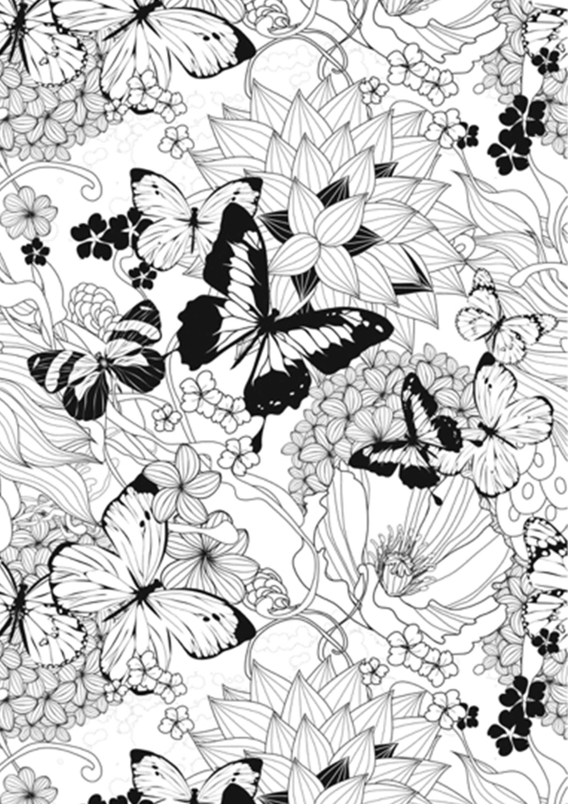 Butterfly Coloring Book For Adults: An Adult Coloring Book of 40 Detailed  and Patterned Butterflies by a Variety of Artists (Animal Coloring Books  for