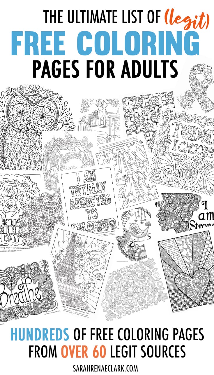 The Ultimate List Of Legit Free Coloring Pages For Adults Hundreds Of Free Printables From 60 Sources