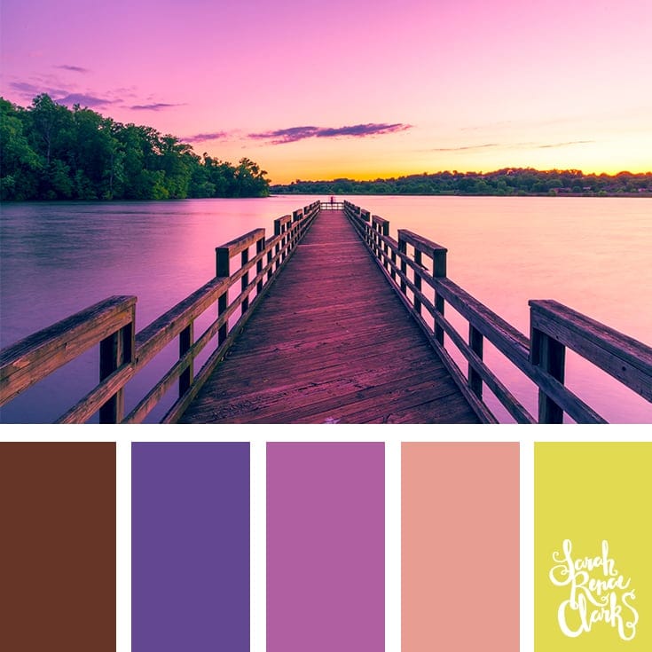 Spring colors | 25 color palettes inspired by the PANTONE color trend predictions for Spring 2018 - Use these color schemes as inspiration for your next colorful project! Check out more color schemes at www.sarahrenaeclark.com #color #colorpalette