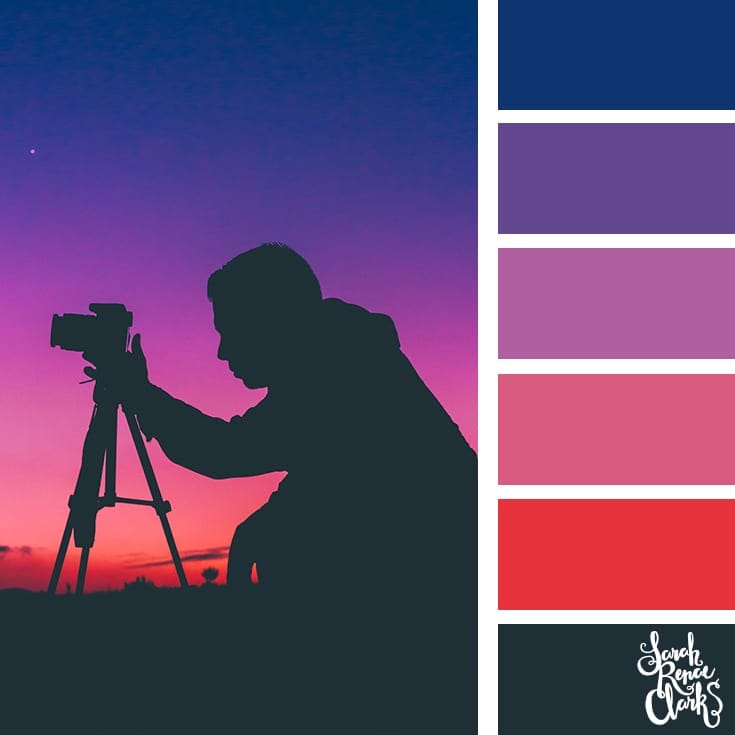 Red and purple color scheme | 25 color palettes inspired by the PANTONE color trend predictions for Spring 2018 - Use these color schemes as inspiration for your next colorful project! Check out more color schemes at www.sarahrenaeclark.com #color #colorpalette