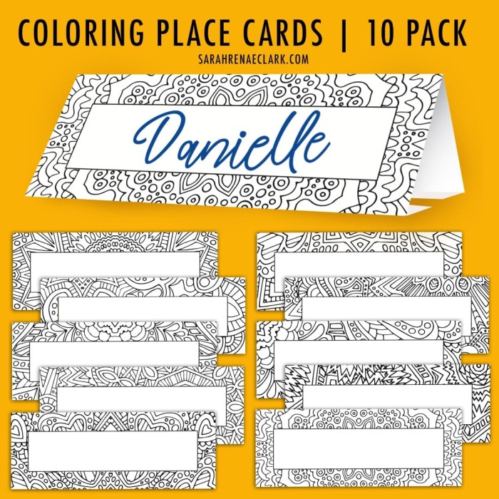 Printable Place cards 10 pack