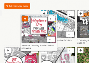 Rearrange your Etsy listings