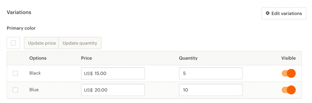 Etsy listings – add a variation Etsy listings - add a variation