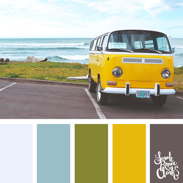 Yellow beach van color scheme